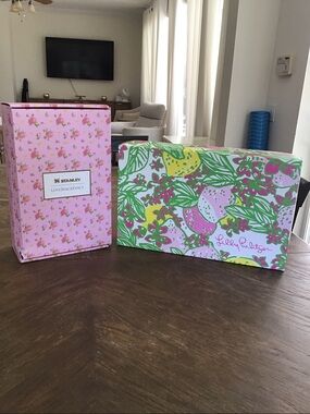 Lilly Pulitzer and LoveShackFancy boxes